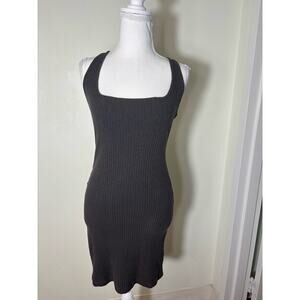 NWT Project Social Black Ribbed Criss Cross Mini Dress Sz XS